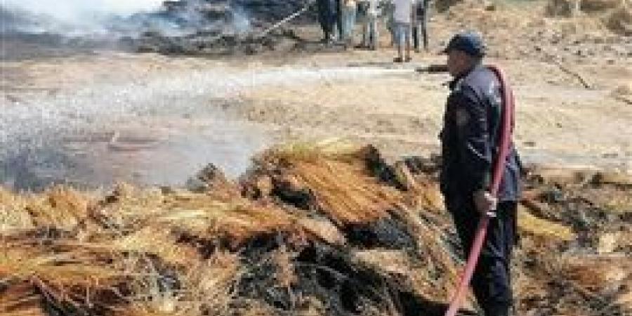 وكيل زراعة الغربية يتفقد حريق شونة الكتان بزفتى