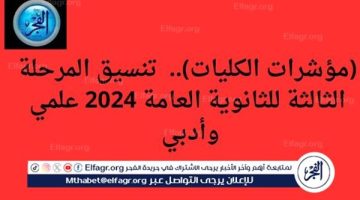 (مؤشرات الكليات).. تنسيق المرحلة الثالثة للثانوية العامة 2024 علمي وأدبي