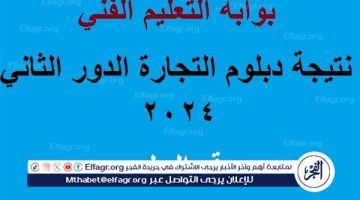 “ملاحق الدبلومات” رابط استعلام نتيجة دبلوم التجارة الدور الثاني 2024 برقم الجلوس عبر بوابة التعليم الفني أونلاين مباشر