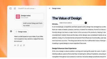 OpenAI تطلق واجهة Canvas الجديدة لتطبيق ChatGPT