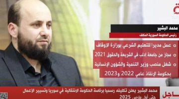 محمد البشير يعلن تكليفه رسميا برئاسة الحكومة الانتقالية في سوريا وتسيير الأعمال