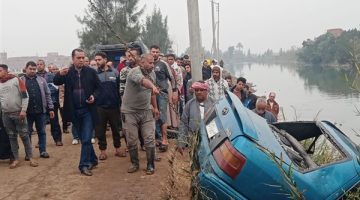 الصبح أخبار -مصرع شخص وابنته أثر انقلاب سيارتهما في ترعة بالمنوفية