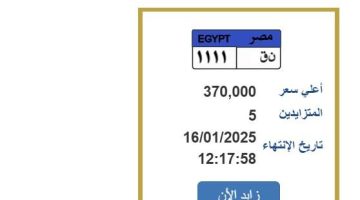 سعرها وصل 370 ألف جنيه.. خطوات بسيطة للتزايد على لوحة سيارة مميزة الصبح أخبار –